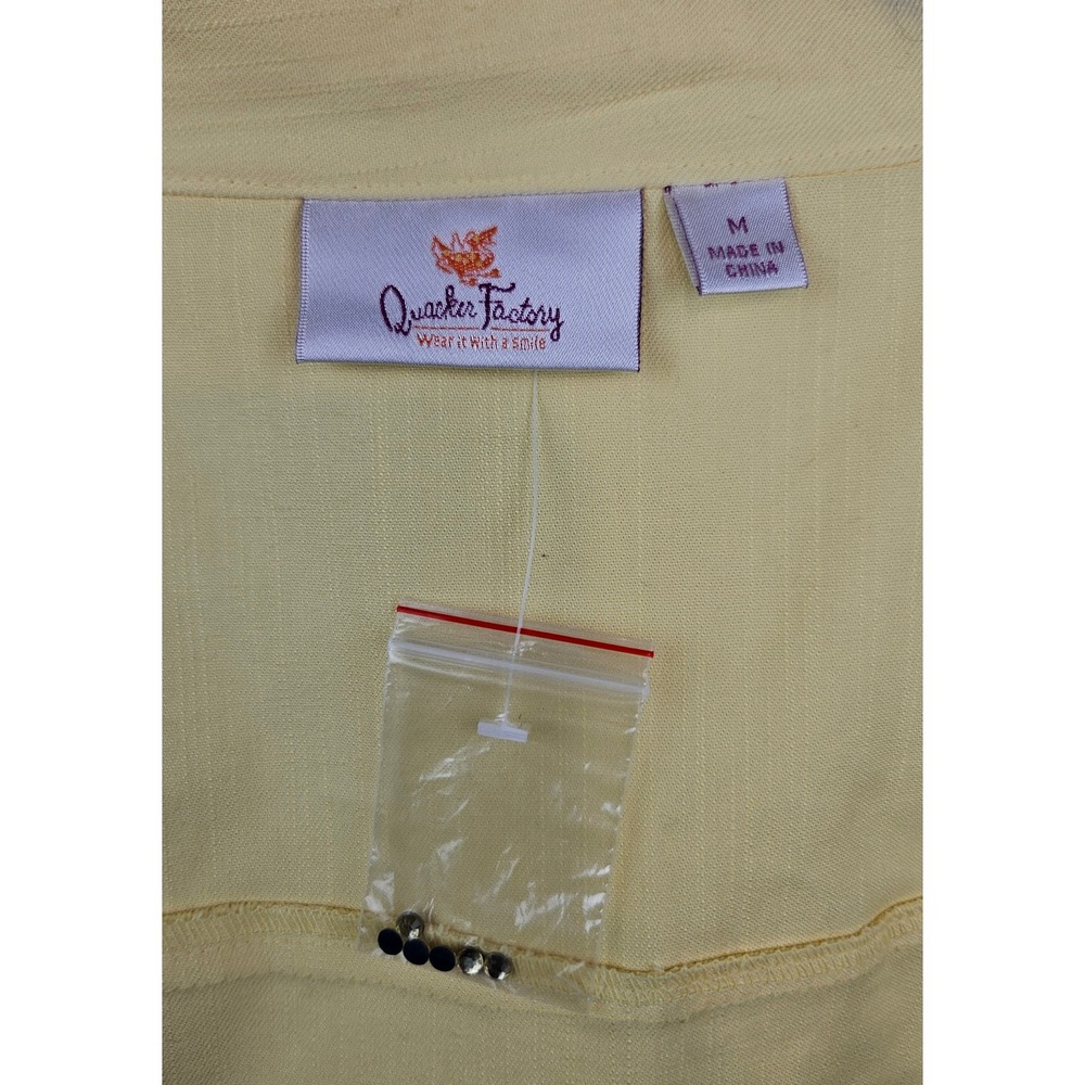 Quaker Factory Yellow Rhinestone Ruffle Denim Jacket M‎ Maximalist Rockabilly - Picture 7 of 8